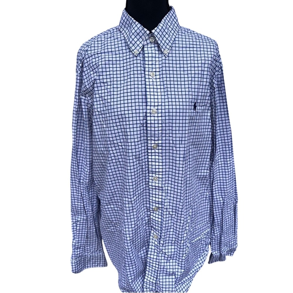 Polo Ralph Lauren Mens Plaid Button Down Shirt Long Sleeve Stretch Cotton L Prep